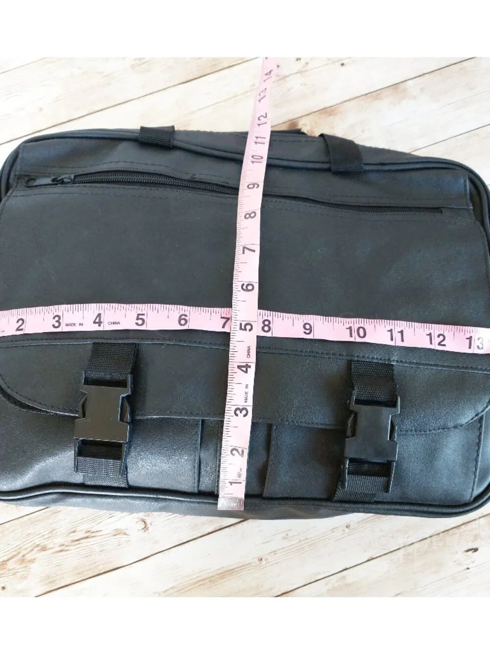 Unisex Messenger Laptop Bag Black Vintage Work Bag Detachable Strap Top Handles
